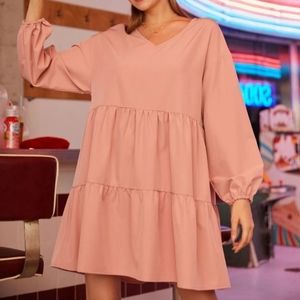 pastel pink smocked dress